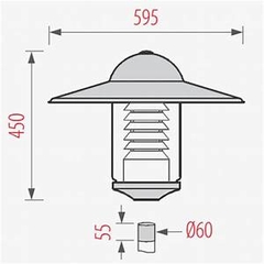 Đèn sân vườn công viên có tháp tán quang, lắp buld led 15-30W ZALAA