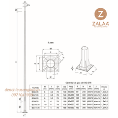 Cột đèn bát giác ZALAA
