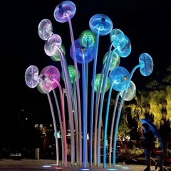 Trụ Cột Đèn LED Kiểu dáng Chùm Hoa Bồ Công Anh Tròn phát sáng đổi màu cho phố đi bộ