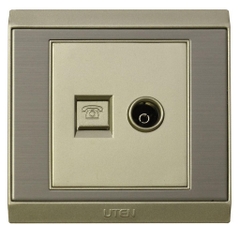 Ổ cắm điện thoại + tivi uten uw86 UW1TEL1TV