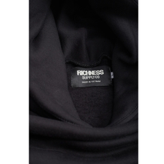 RICHNESS ESSENTIAL HOODIE BOXY + 3 PIN ICONIC ( BLACK )