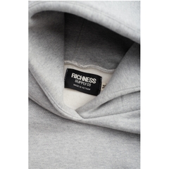 RICHNESS ESSENTIAL HOODIE BOXY + 3 PIN ICONIC ( GREY )