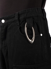 RICHNESS BLACK JORTS DENIM