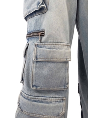 RICHNESS BLUE CARGO JEANS