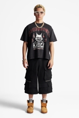 RICHNESS BLACK JORTS DENIM