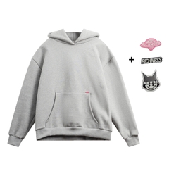 RICHNESS ESSENTIAL HOODIE BOXY + 3 PIN ICONIC ( GREY )