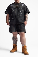 RICHNESS SELVEDGE RAW DENIM SHORT (BLACK)
