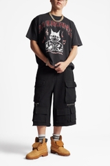 RICHNESS BLACK JORTS DENIM