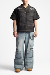 RICHNESS BLUE CARGO JEANS