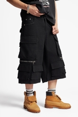 RICHNESS BLACK JORTS DENIM