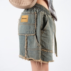 RICHNESS DENIM SHORT JEANS WASHED (SAND BLUE)
