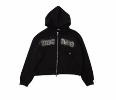 RICHNESS CHARMING DIAMOND BOXY DOUBLE ZIP HOODIE