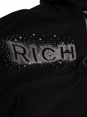 RICHNESS CHARMING DIAMOND BOXY DOUBLE ZIP HOODIE
