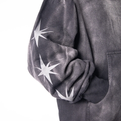 RICHNESS THE COUNTING STAR HOODIE BOXY WASH ( BLACK WASH )