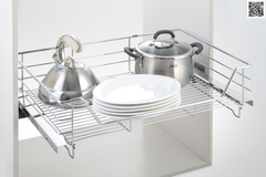 Giá Xoong Nồi Eurogold Inox Nan Âm Tủ - Gắn Cánh, Ray Giảm Chấn
