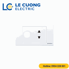 1 ổ cắm 2 chấu với 1 lỗ S18 Sino
