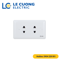 Ổ cắm đôi 2 chấu S19 Sino