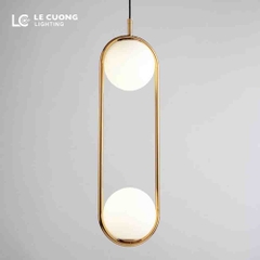 Đèn thả 2 cầu thủy tinh mờ TH757