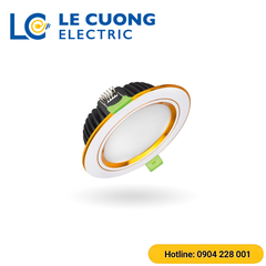 Đèn led âm trần Diamond viền vàng mặt phẳng Kingled