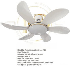 Quạt trần đèn Duc Minh JSM.73 màu trắng