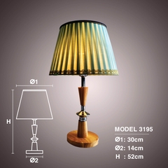 Đèn bàn chao vải xanh 3195