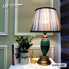 Đèn bàn thân sứ xanh ngọc 408