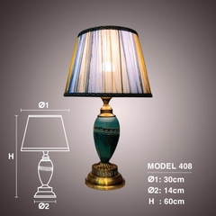 Đèn bàn thân sứ xanh ngọc 408