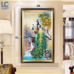 Tranh đèn led chim công 40x60 - B5407