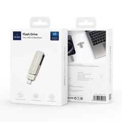 Bộ Nhớ Ngoài USB WiWU 3 Trong 1 Dùng Cho Điện Thoại Di Động Wi-FD001 - Hàng Chính Hãng