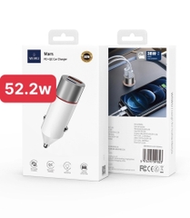 Bộ Sạc Điện Thoại Trên Ô Tô WiWU Mars PD Hỗ Trợ Sạc Nhanh, Cổng Type-C, Màu Trắng - Hàng Chính Hãng