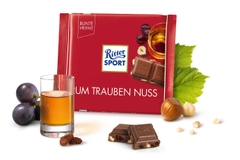 Sô cô la nhân rượu rum, nho khô và hạt dẻ hiệu Ritter Sport I  100gr