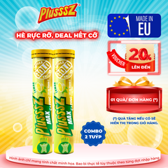 [COMBO 2 TUÝP X 20 VIÊN] PLUSSSZ VITAMIN C & ZINC VỊ CHANH KHÔNG ĐƯỜNG - HÀNG NHẬP KHẨU