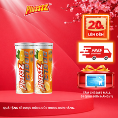 {COMBO 2 TUÝP X10 viên sủi 4g} PLUSSSZ C1000 vị cam không đường - Hàng nhập khẩu