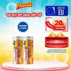 {COMBO 2 TUÝP X10 viên sủi 4g} PLUSSSZ C1000 vị cam không đường - Hàng nhập khẩu