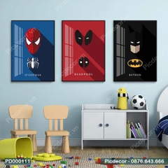 Bộ 3 Tranh Spiderman Batman Deadpool