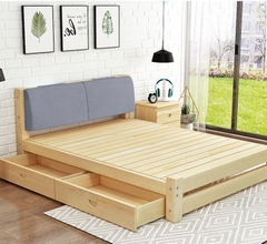 Giường gỗ thông cao cấp
