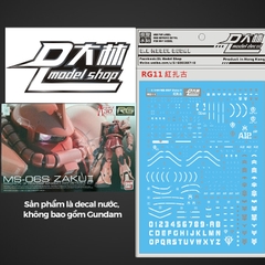 DECAL NƯỚC DALIN D.L MODEL RG MS-06S CHAR ZAKU II