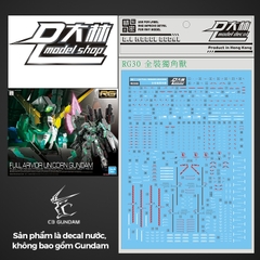 DECAL NƯỚC DALIN D.L MODEL RG UNICORN FULL ARMOR