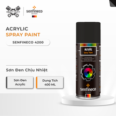 Senfineco 4200/4202 Sơn Chịu Nhiệt Màu Xám Và Đen - Acrylic Paint 300 Độ °C [450ML] [Khô Cực Nhanh]