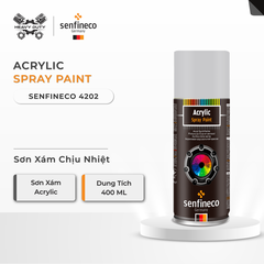 Senfineco 4200/4202 Sơn Chịu Nhiệt Màu Xám Và Đen - Acrylic Paint 300 Độ °C [450ML] [Khô Cực Nhanh]