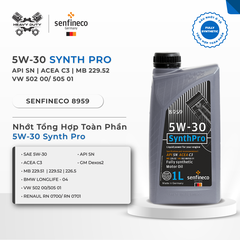 Senfineco 8959 Nhớt Tổng Hợp 5W30 Hoàn Toàn Cao Cấp - SynthPro 5W30 API SN ACEA C3 MB 229.52 [1L] [Made In Germany]