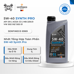 Senfineco 8969 Nhớt Tổng Hợp 5W40 Hoàn Toàn Cao Cấp - SynthPro 5W40 API SN ACEA C3 MB229.51 [1L] [Made In Germany]