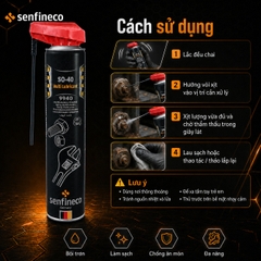 Senfineco 9940 SO40 Xịt Chống Gỉ và Bôi Trơn Đa Năng - Bảo Vệ Tối Ưu Cho Thiết Bị Của Bạn