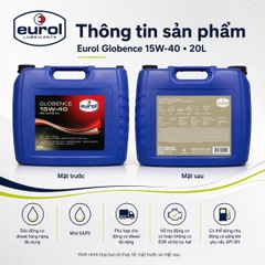 Eurol Globence 15W-40 – API CK-4/SN | Volvo VDS-4.5, Mack EOS-4.5, ACEA E11/E9/E7, MAN