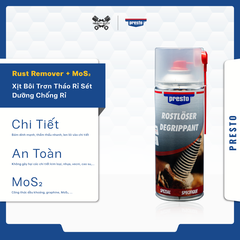 Xịt Bôi Trơn Tháo Gỉ Sét Dưỡng Chống Rỉ Lại - Presto 306314 Rust Remover + Mos2 Graphene