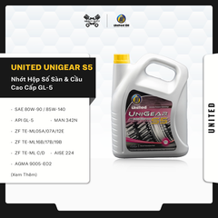 Dầu Hộp Số Sàn Và Cầu Cao Cấp - United UniGear Gear Oil 80W-90 85W-140 GL-5 4L