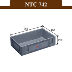 Thùng Nhựa Đặc NTC 742 KT: 765 × 482 × 200 mm