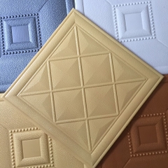 Xốp dán tường giả da - #mẫup8 Mầu vàng