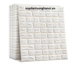 Xốp dán tường giả gạch cao cấp 5mm mầu trắng sứ