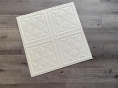 Xốp dán tường giả da - Mẫu p8 mầu trắng